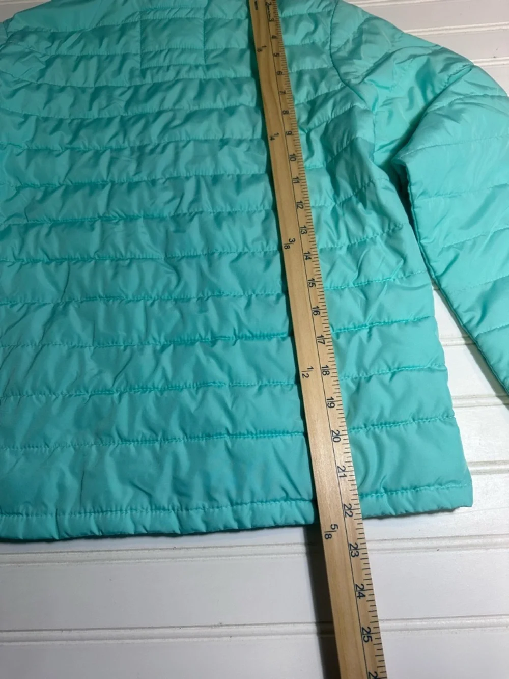 GAP aqua hooded mid weight puffer coat jacket girls large